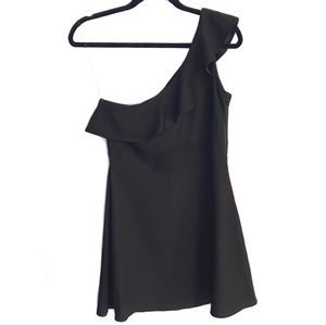 Banana Republic Black One Shoulder A Line Dress-6P